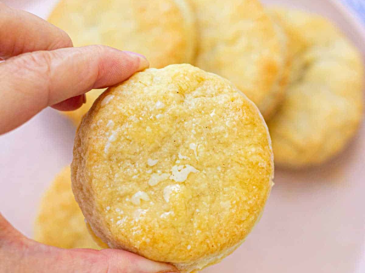 Freshly baked handmade biscuits on a plate